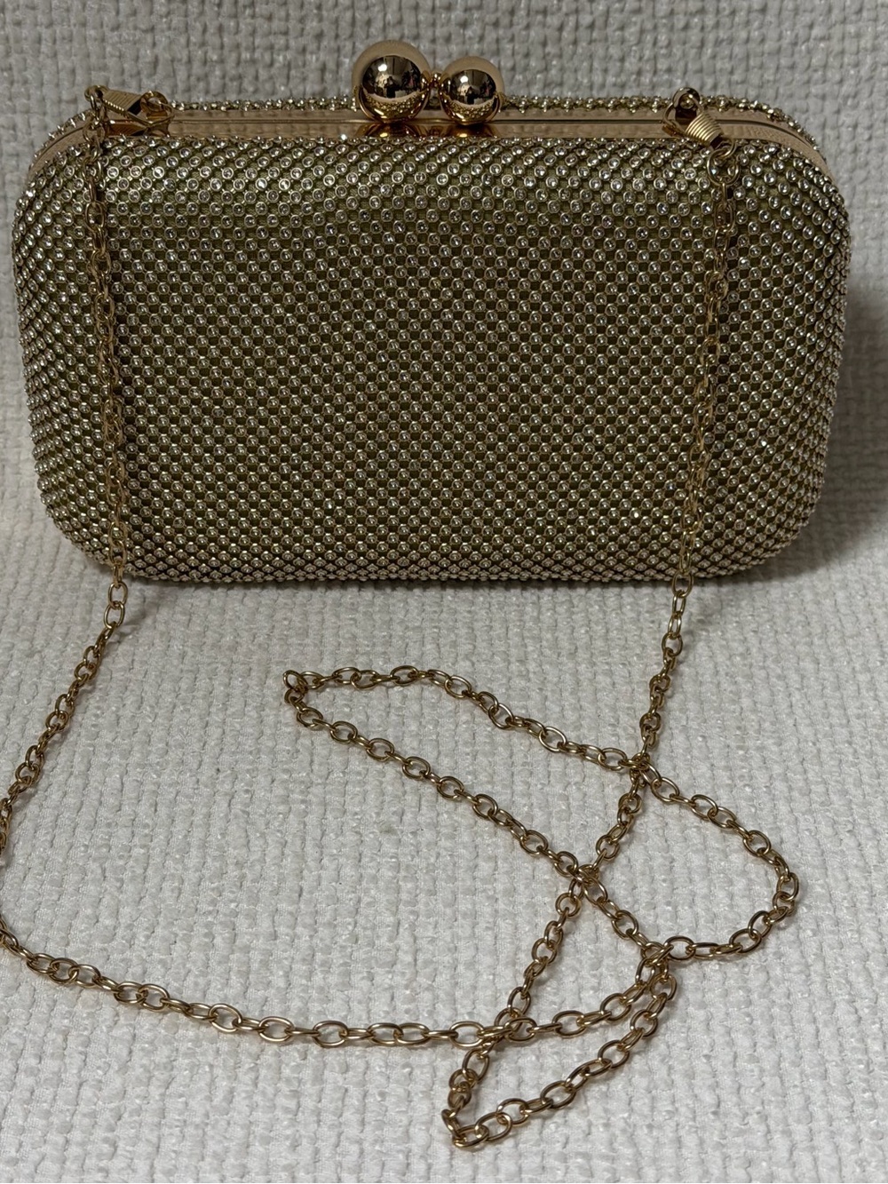 Beautiful lock kiss Gold Clutch /cross body Purse